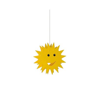 Kinderzimmerlampe Holzpendel Sonne Gelb E27 Kinderleuchte Ø 38cm
