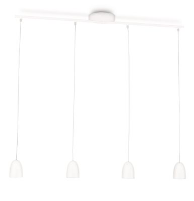 Philips myLiving LED Pendelleuchte Weiss Stab Metall 4x 3W Warmweiß 670lm 56cm