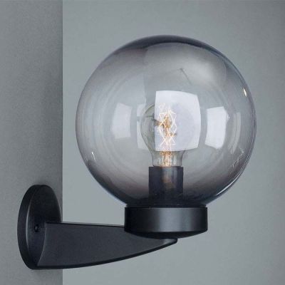 Wandaussenleuchte Schwarz E27 IP44 Kugel