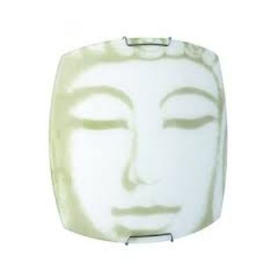 Wandleuchte Grau Wandlampe Dekorglas Buddha Glas
