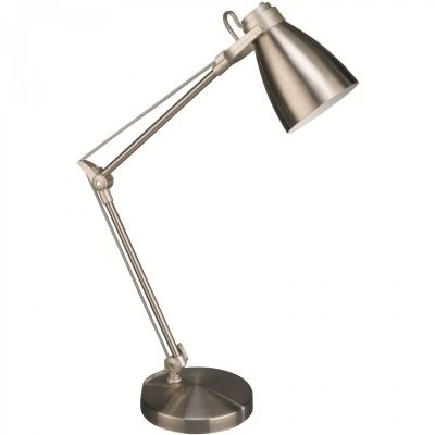 Bürotischleuchte Schreibtischlampe mit Schalter und Gummizug gebürsteter Stahl 