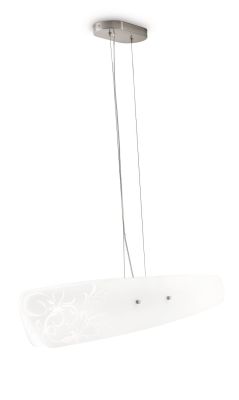 Philips myLiving Pendelleuchte Latu 2x E27 23W Glaspendel Energiespar Blumen