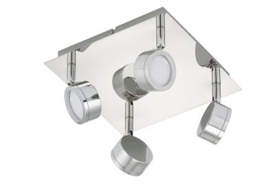 Briloner LED Deckenleuchte Badleuchte 4 Flammig IP23 Chrom Schwenkbar Drehbar