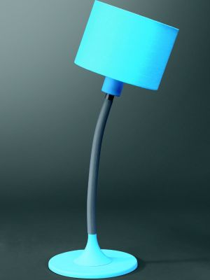 Tischleuchte Bertus flexibel mit Schalter Blau 1x E14 8W Energiespar Stoff