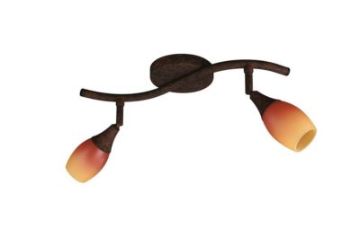 Halogen-2er-Spotschlange Deckenleuchte Strahler Spot Braun