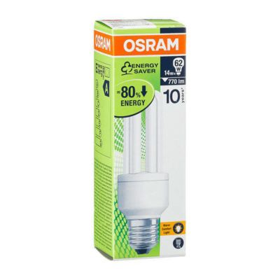 Osram 63123B1 Duluxstar E27 Energiesparlampe in Röhrenform 14W/827, warmweiß