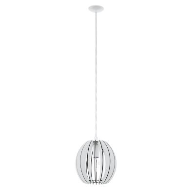 Hänge-/Pendelleuchte Holz Weiß Silber E14 LED tauglich Ø 19cm Höhe 130cm Ø19cm