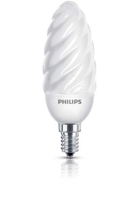 Philips Energiesparlampe Kerzenlampe Leuchtmittel E14 Lampe 5W Gedreht
