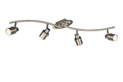 Energiespar Deckenlampe 4 Flammig Spotbalken Silber 82cm GU10