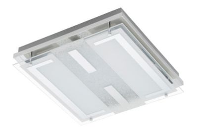 LED Deckenleuchte 24W/230V Chrom Dimmbar 3-Stufen Glas 2100lm 40x40x8,5cm