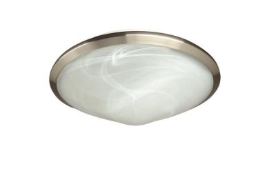Deckenleuchte 2 Flammig Silber Glas Ø 31cm LED geeignet