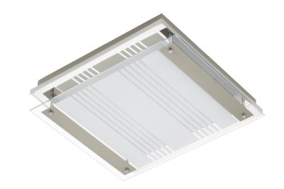 LED Deckenlampe Chrom Glas Dimmbar 3-Stufen 24W 2100lm Warmweiß 44x40x8,5cm 