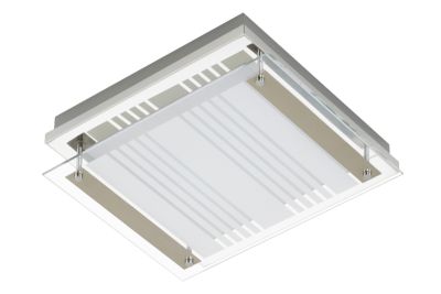 LED Deckenleuchte 24W/230V Chrom 3-Stufen Dimmbar Glas 2100lm 36x32x8,5cm