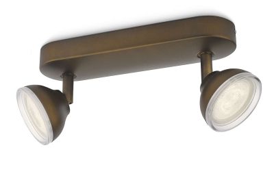 Philips LED Spot Toscane Bronze Spotleiste Deckenleuchte 2-flammig Warmweiß